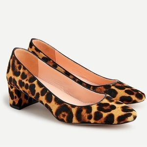 J CREW CALF HAIR CLASSIC BLOCK HEEL PUMPS AQ690